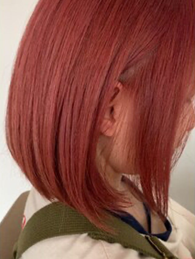 伸ばし中ピンクボブ