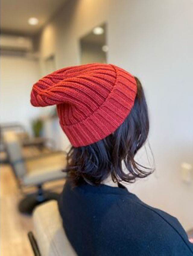 ニット帽スタイル